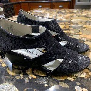Anne Klein snakeskin iflex wedges